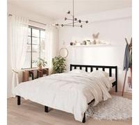 Cadre de lit sans matelas noir bois massif 140x190 cm Noir G