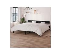 Cadre de lit sans matelas noir bois massif