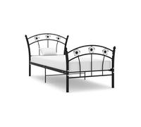 Cadre de lit sans matelas noir métal 90x200 cm