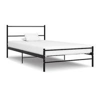 Cadre de lit sans Matelas Noir métal 90x200 cm sommier Robuste Design Industriel élégant pour Chambre Moderne Adulte Enfant