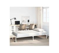 vidaXL Cadre de lit pliable en acier 100x200 cm Blanc sans matelas