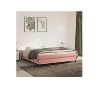 vidaXL Cadre de lit Rose 160x200 cm Velours 3120783