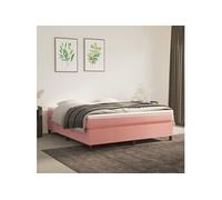 Cadre de lit sans matelas rose 160x200 cm velours