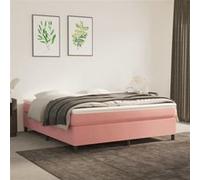 Cadre de lit sans matelas rose 160x200 cm velours rose G