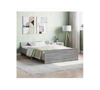 vidaXL Cadre de lit Sonoma Gris – Sans matelas – 120x190 cm