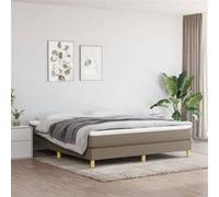 vidaXL Cadre de lit à Lattes Taupe 160x200 cm Tissu