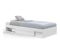 IDMarket - Cadre de lit simple Salem - Avec rangement et sommier 90 x 190 cm - Blanc