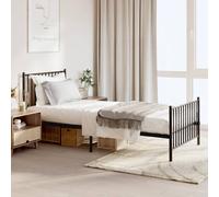 Vidaxl Cadre De Lit Métal Noir 135x190 Cm Noir