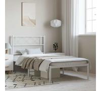 Vidaxl Cadre De Lit M¿¿Tal Avec T¿ºte De Lit Blanc 90x190 Cm Blanc