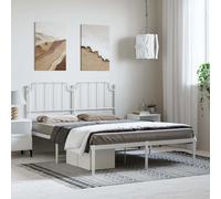 Cadre de Lit Sommier à Lattes Adulte Meuble Chambre à Coucher Métal vidaXL