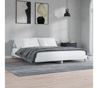 vidaXL Cadre de lit (sommier à lattes) 832271 – Bois d'ingénierie blanc brillant 90x200 cm