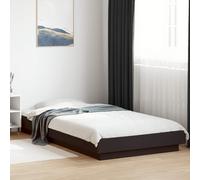 vidaXL Cadre de lit noir 90x200 cm bois d'ingénierie, meuble de chambre à coucher, sommier, lit de palette, lit, lit simple, 3281211 Noir G