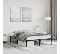 Vidaxl Cadre De Lit Métal Sans Matelas Noir 90x200 Cm Noir