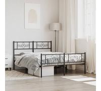 Vidaxl Cadre De Lit Métal Sans Matelas Avec Tête De Lit Noir 193x203cm Noir