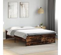 Cadre de lit sonoma gris 140x190 cm bois d'ingénierie et métal lit vidaXL