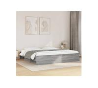 vidaXL Cadre de lit sans matelas sonoma gris 180x200 cm