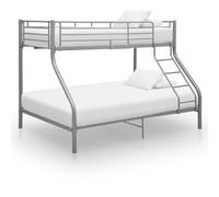 vidaXL Cadre de lit superposé métal gris 140x200/90x200 cm