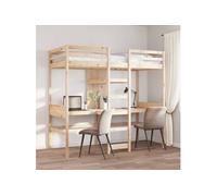 Cadre de lit superposé sans matelas 75x190cm bois de pin massif, cadre de lit mezzanine, cadre de lit de cabine, 3308550