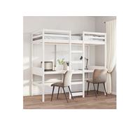 vidaXL Cadre de lit superposé 3308551 75x190 cm pin massif blanc sans matelas