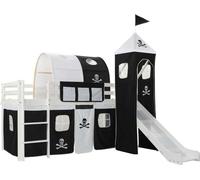Cadre de lit surélevé pour enfants avec toboggan & échelle Bois de pin 97x208cm