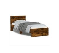 Cadre de lit tête de lit chêne fumé 75x190 cm bois ingénierie 838663