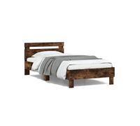 Cadre de Lit avec Tête de Lit et Lumières LED Simple Blanc 75x190 cm vidaXL