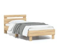 Cadre de Lit Tête de Lit et Lumières LED Simple Chêne Sonoma 75x190 cm vidaXL