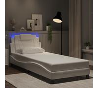 Cadre de lit Viana avec LED sans matelas Blanc 80x200 cm vidaXL