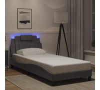 Cadre de lit Viana avec LED sans matelas Noir Blanc 90x200 cm vidaXL