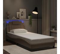 Cadre de lit Viana avec LED sans matelas Noir Blanc 90x200 cm vidaXL