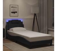 Cadre de lit Viana avec LED sans matelas Noir Blanc 90x200 cm vidaXL