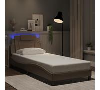 Cadre de lit Viana avec LED sans matelas Noir Blanc 90x200 cm vidaXL