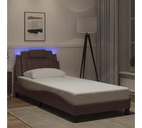 Cadre de lit Viana avec LED sans matelas Noir Blanc 90x200 cm vidaXL