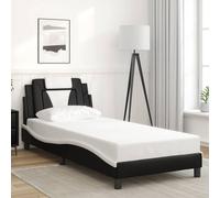 Vidaxl Cadre De Lit Et Tête De Lit Noir Et Blanc 160x200 Cm Similicuir Multicolore