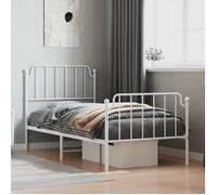 Cadre de lit - VIDAXL - 90x190 cm - Métal blanc - Design classique - Espace de rangement