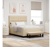 Cadre de lit vidaXL avec matelas Ensemble de 2 Crème Tissu 140 x 200 cm
