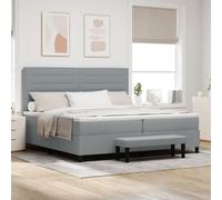 Cadre De Lit Vidaxl Avec Matelas Ensemble De 2 Gris Tissu 200 X 200 Cm