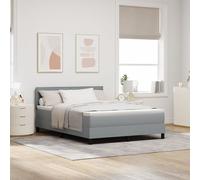 Cadre de lit vidaXL avec matelas Gris clair Tissu 140 x 190 cm