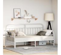 Cadre De Lit Vidaxl Blanc Avec Lit Gigogne 90x190 Cm En Acier Blanc