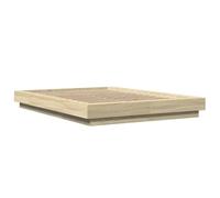 vidaXL Cadre de lit Bois d'ingénierie Chêne Sonoma 140x190 cm Sans matelas Marron