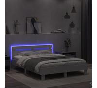 Cadre de lit - VIDAXL - CLARENCE® - 140x200 cm - LED RGB - Bois d'ingénierie - Blanc