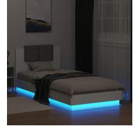 Cadre de lit - VIDAXL - CLARENCE® - 90x200 cm - LED intégrée - Blanc - Bois d'ingénierie