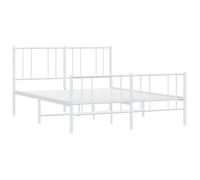 Cadre de lit - VIDAXL - LEMON - Métal - 140x190 cm - Blanc