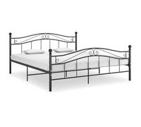 Cadre de lit - VIDAXL - Noir Métal 140x200 cm - Robuste et durable - Lattes solides