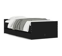 Cadre de lit - VIDAXL - SALE 2025 - 1 place - Noir - 90x190 cm - Avec tiroirs
