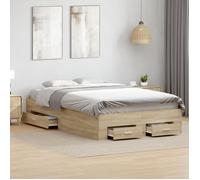 Cadre de lit vidaXL sans matelas avec tiroirs Double en bois d'ingénierie 3345114