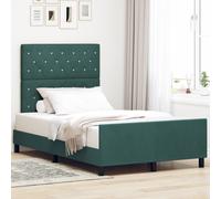Cadre de Lit vidaXL Vert Foncé 120x200 cm Velours