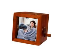 Cadre de livre à rabat en bois personnalisé avec manivelle - Cadeau souvenir pour la famille, les couples, les amis