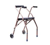 Cadre de marche à roulettes pliable avec accoudoirs et sièges, déambulateur à deux roues en alliage d'aluminium réglable en hauteur pour personnes âgées et personnes âgées, marcheur plein d'étoil