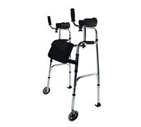 Cadre de Marche avec Appuis Brachiaux - Déambulateur Polyvalent 2 Roues - Aide à la Marche aux Personnes Âgées - Appui pour Patients Fragiles - Structure en Alu - Poids Max 125kg